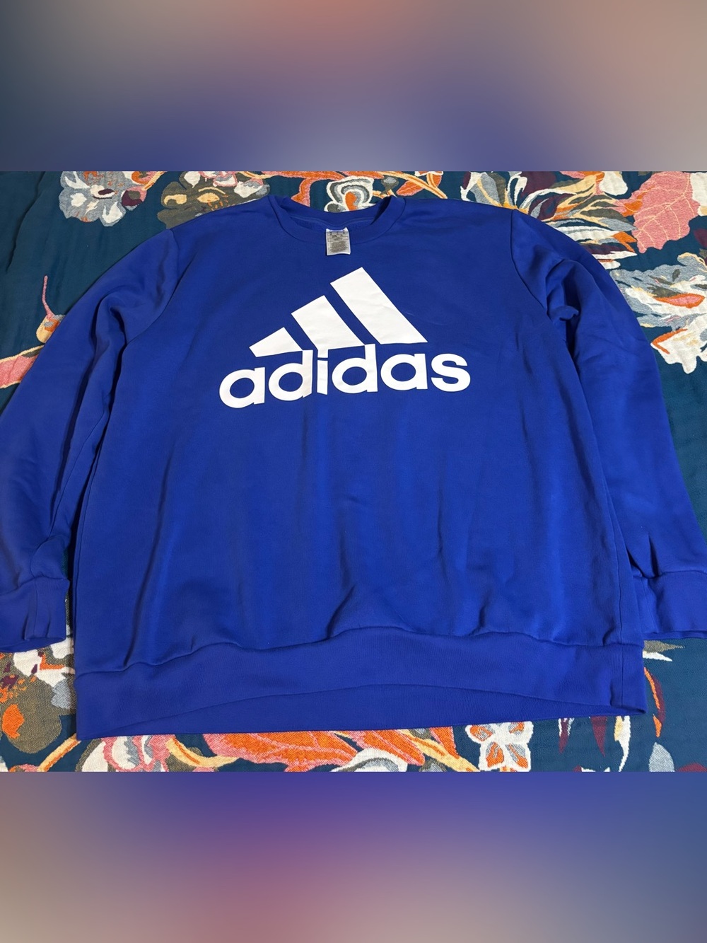 adidas Royal Blue Crewneck with White Logo